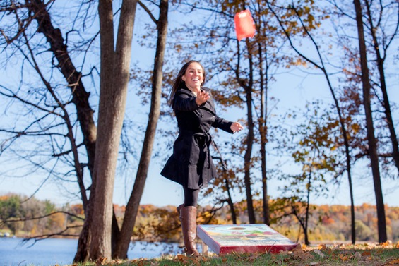 Playing Cornhole | Wedding venues in Michigan