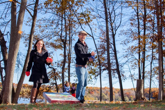 Playing Cornhole | Wedding venues